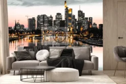 Fototapeta: High resolution aerial square view of frankfurt, germany after