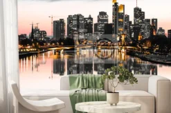 Fototapeta: High resolution aerial square view of frankfurt, germany after