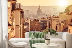 Fototapeta: Historyczny miasto przy zachodzie słońca