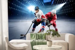 Fototapeta: Hokeiści na lodzie podczas meczu