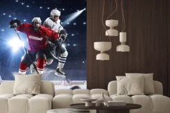 Fototapeta: Hokeiści trafia krążek i ataków