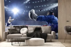 Fototapeta: Hokeista broniący bramki