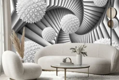 Fototapeta: Ilustracja 3d spirali z kulkami