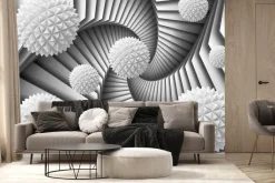 Fototapeta: Ilustracja 3d spirali z kulkami