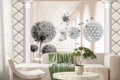 Fototapeta: Ilustracja 3d z kolumnami i dmuchawcami