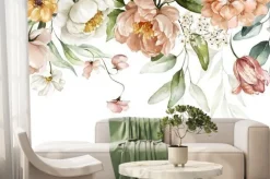 Fototapeta: Ilustracja kwiatów na białym tle