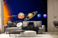 Fototapeta: Ilustracja linii układu słonecznego planet od słońca do neptuna