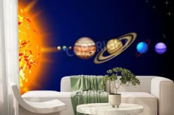 Fototapeta: Ilustracja linii układu słonecznego planet od słońca do neptuna