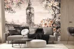 Fototapeta: Ilustracja londynu w sepii w stylu retro