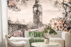 Fototapeta: Ilustracja londynu w sepii w stylu retro