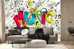 Fototapeta: Ilustracja tła muzycznego w doodle stylu