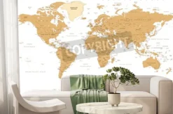 Fototapeta: Ilustracja wektorowa mapa świata politycznego rocznika.