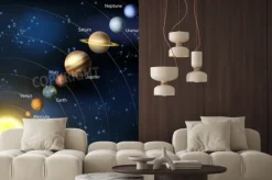 Fototapeta: Ilustracja z planet naszego układu słonecznego na orbicie wokół