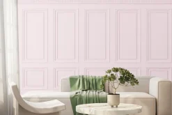 Fototapeta: Imitacja boazerii w różowych kolorach