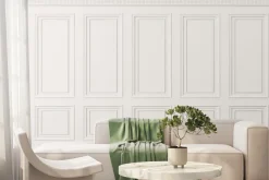 Fototapeta: Imitacja boazerii w białych kolorach
