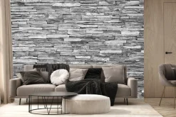Fototapeta: Imitacja ściany z szarego kamienia
