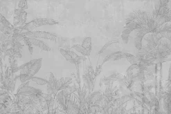 Fototapeta: Imitacja dżungli na szarym betonie