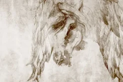 Fototapeta: Imitacja głowy konia na betonowej ścianie