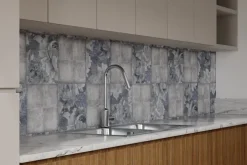 Fototapeta: Imitacja kwadratowych płytek z liśćmi