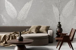 Fototapeta: Imitacja liści na szarym betonie