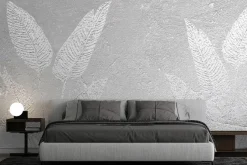 Fototapeta: Imitacja liści na szarym betonie