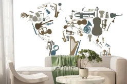 Fototapeta: Imitacja mapy z instrumentów muzycznych