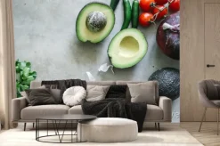 Fototapeta: Ingredients for a fresh guacamole food photography recipe idea