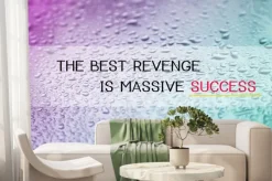 Fototapeta: Inspirująca motywacyjne życie cytat kropla wody na lusterku samochodowym