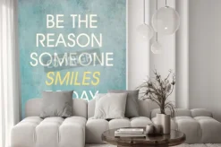 Fototapeta: Inspirujący cytat nieznanego źródła na niebieskim tle grunge