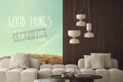 Fototapeta: Inspirujący cytat: "dobre rzeczy wymagają czasu" na niebo z góry,