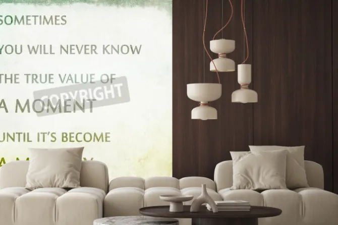 Fototapeta: Inspirujący cytat nieznanego źródła na tle grunge ramki