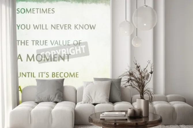 Fototapeta: Inspirujący cytat nieznanego źródła na tle grunge ramki