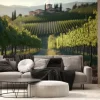 Fototapeta: Italian vineyard landscape with a house, generative ai