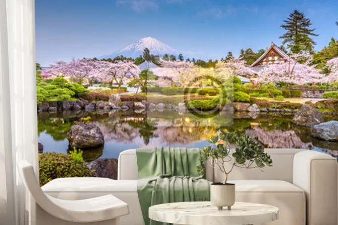 Fototapeta: Japoński krajobraz z widokiem na fuji