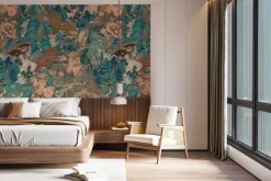 Fototapeta: Japońskie budynki wśród gór i drzew