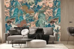 Fototapeta: Japońskie budynki wśród gór i drzew