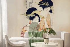 Fototapeta: Japońskie kobiety w kimonie z wachlarzem