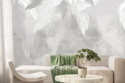 Fototapeta: Jasne pióra malowane na betonie