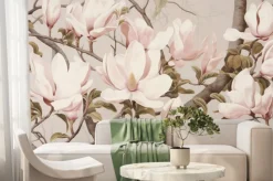 Fototapeta: Jasnoróżowe wiosenne kwiaty magnolia