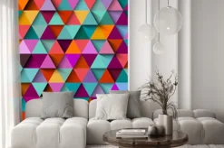 Fototapeta: Jednolite tło wzór z trójkątami i cienie, wektor eps10