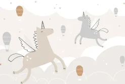 Fototapeta: Jednorożce i balony na niebie stylu skandynawskim