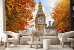 Fototapeta: Jesienny krajobraz z widokiem na big ben w londynie