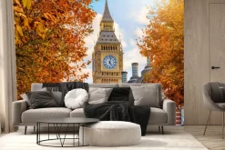 Fototapeta: Jesienny krajobraz z widokiem na big ben w londynie