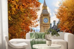 Fototapeta: Jesienny krajobraz z widokiem na big ben w londynie