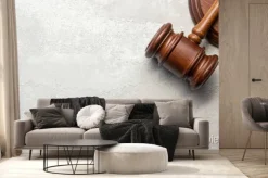 Fototapeta: Judge gavel on white background. law and justice background