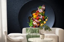 Fototapeta: Kalmary z grilla dla dzieci z pomidorami cherry