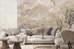 Fototapeta: Kamienna tekstura imitacja marmuru w beżu