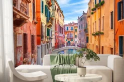 Fototapeta: Kanał w wenecji kolorowa architektura