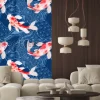Fototapeta: Karpie koi na tle niebieskich fantazyjnych fal
