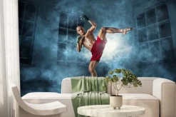 Fototapeta: Kickbokser w trakcie treningu